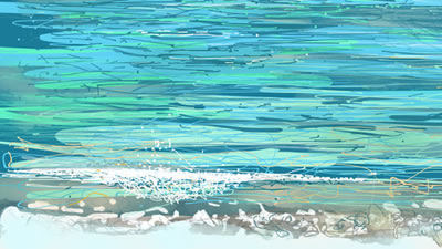 Digital sketches of the sea by Roger Newbrook